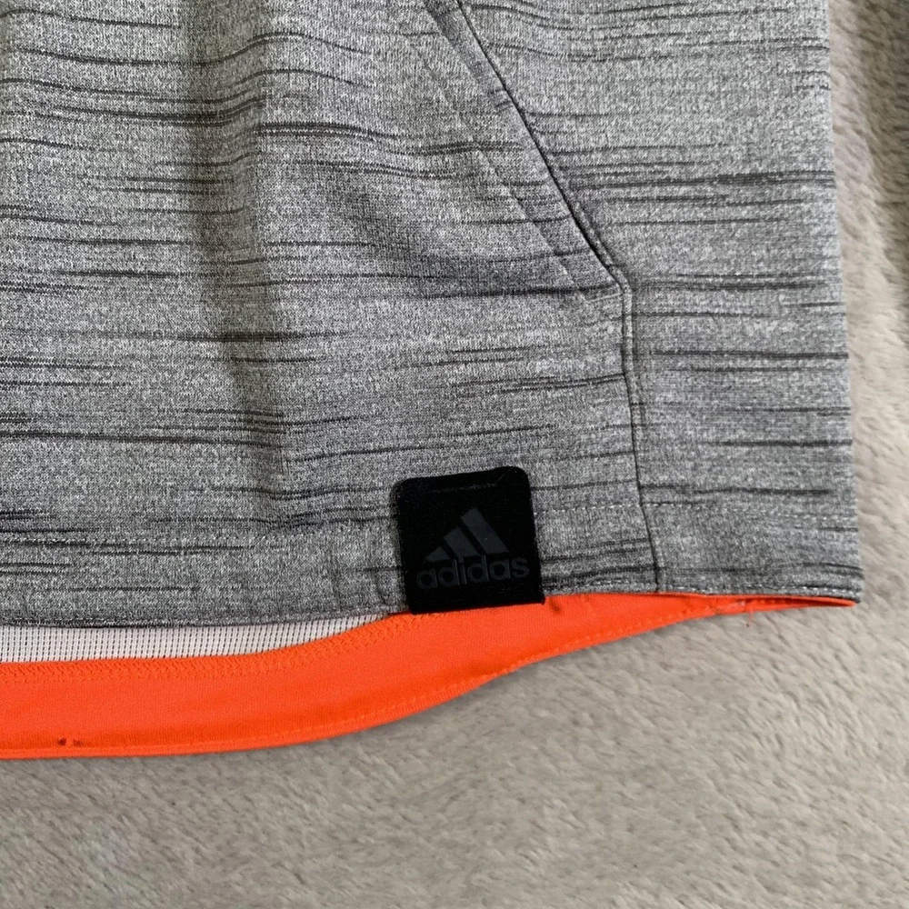 Adidas Climalite Hoodie Mens Medium Green Gray Half Zip Pullover Athletic Active